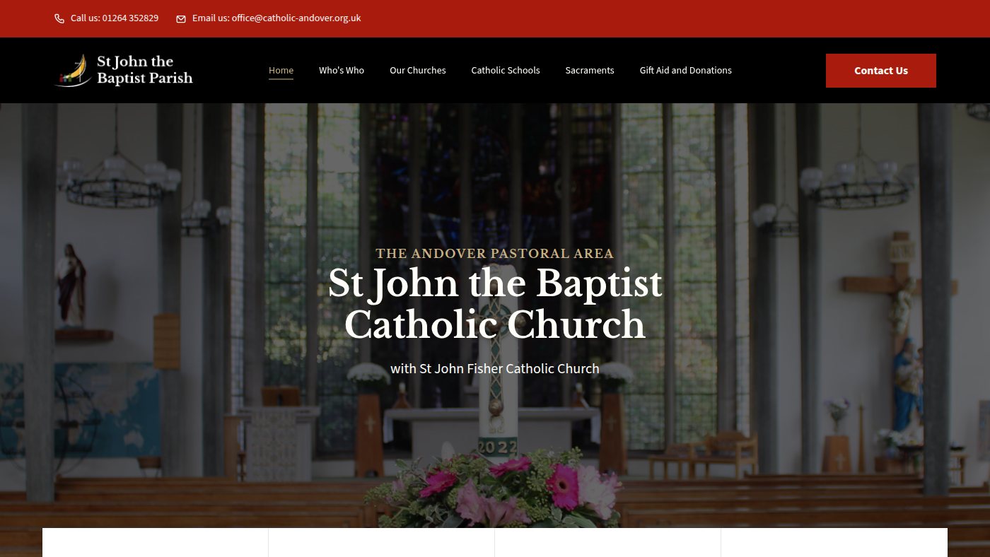 The home page of catholic-andover.org.uk