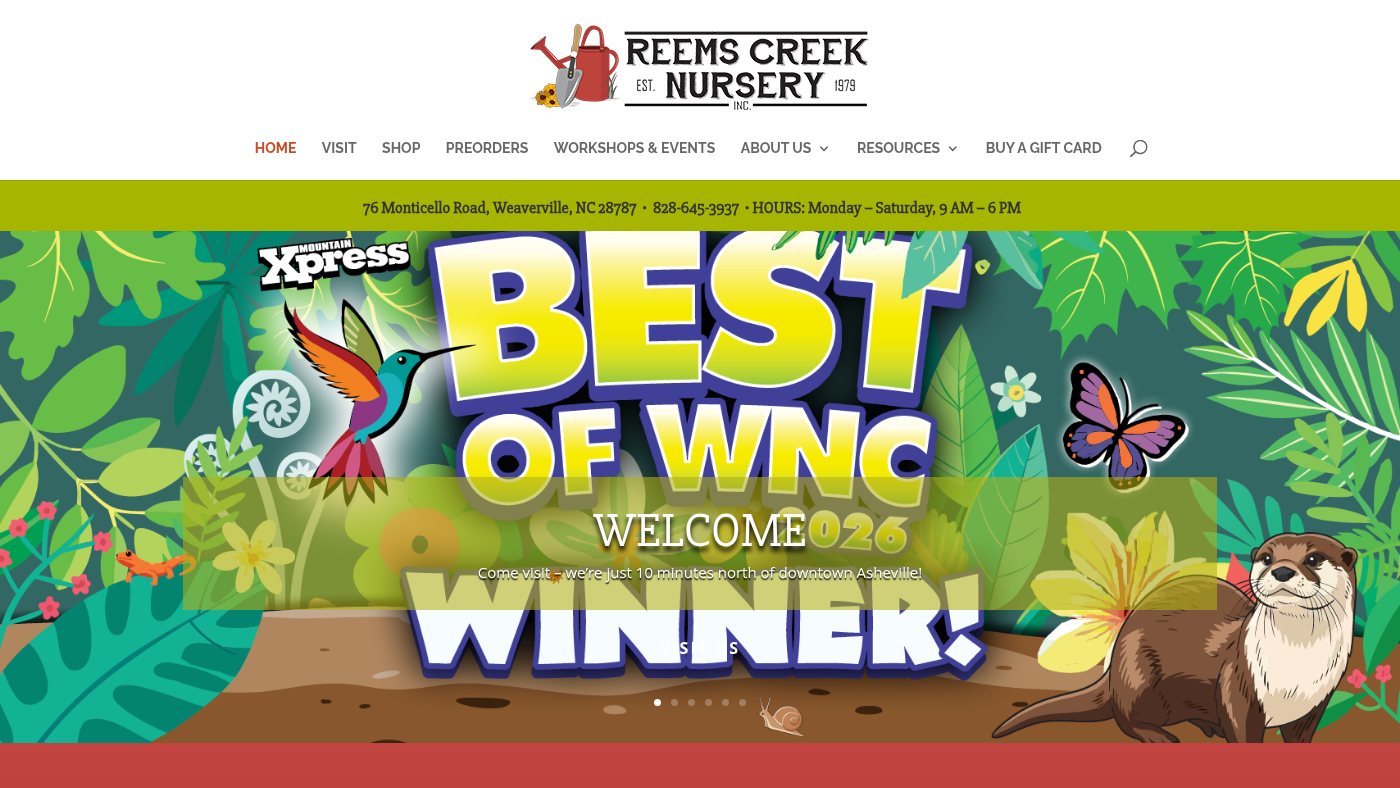 The home page of reemscreek.com