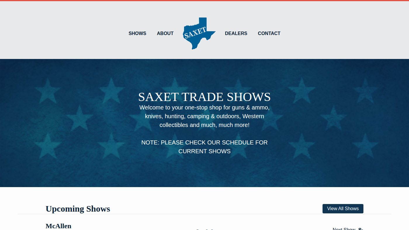 The home page of saxetshows.com