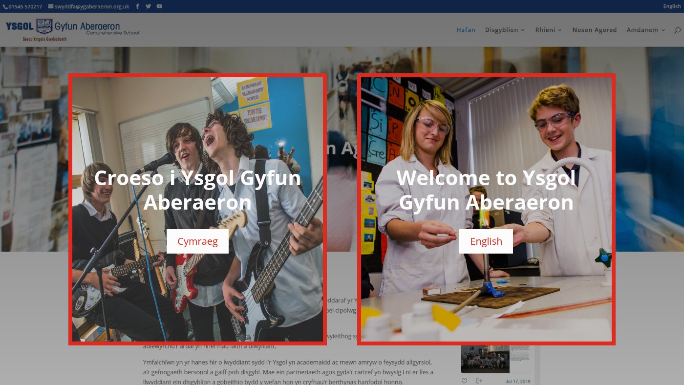 The home page of ygaberaeron.org.uk
