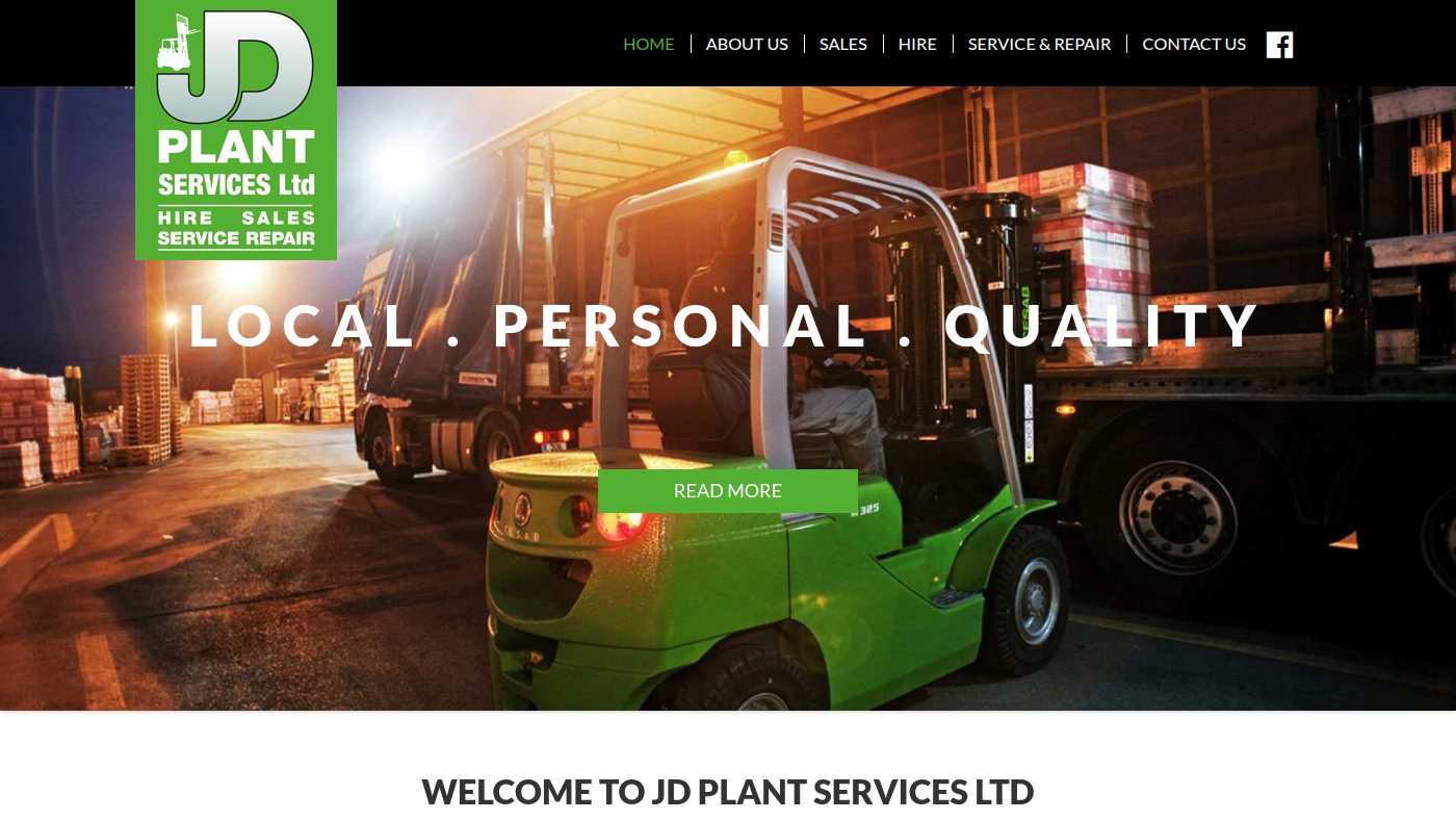 The home page of jdplantservices.co.uk