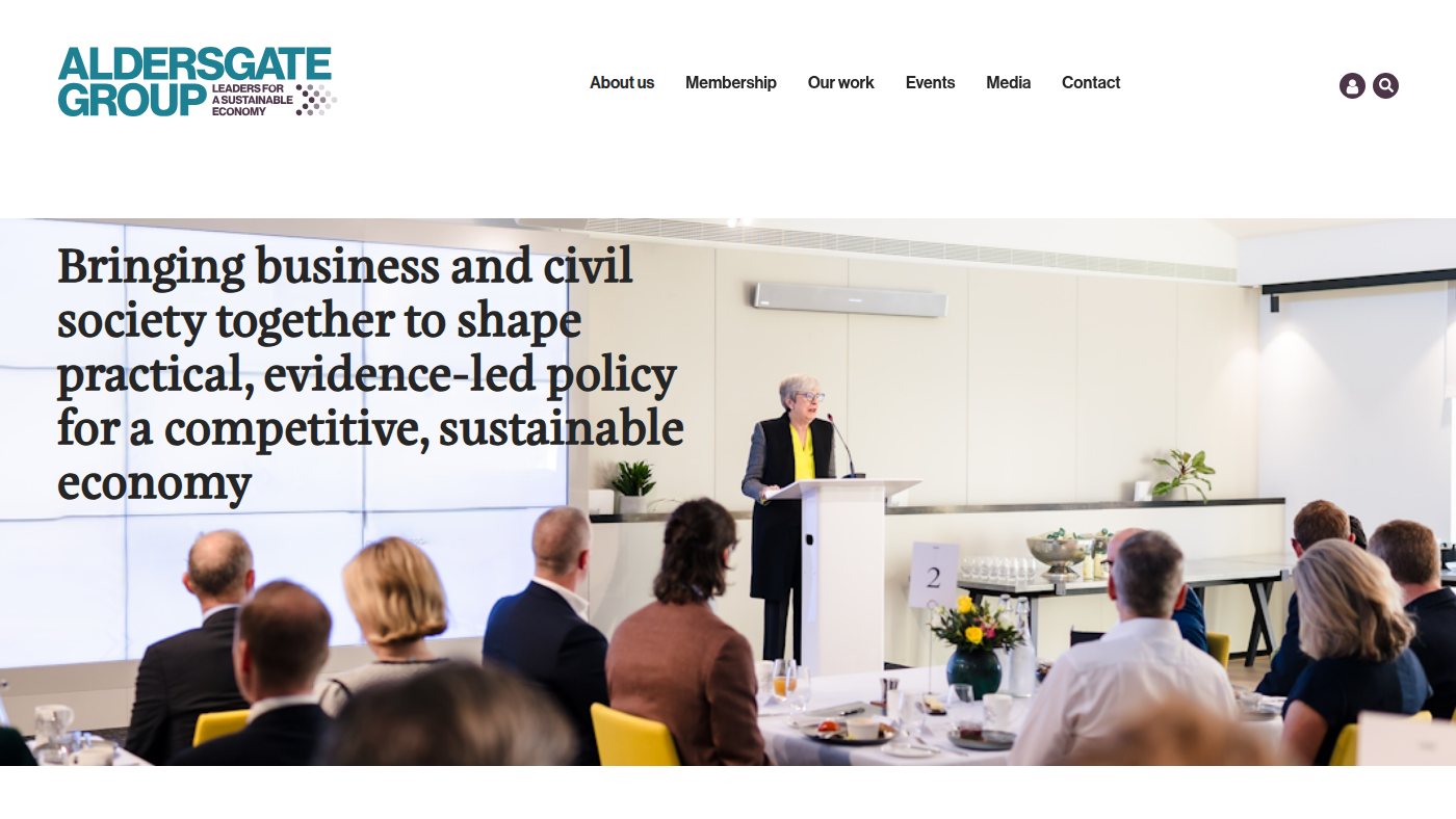 The home page of aldersgategroup.org.uk