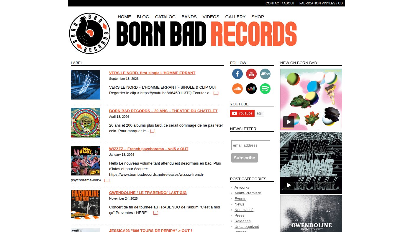 The home page of bornbadrecords.net