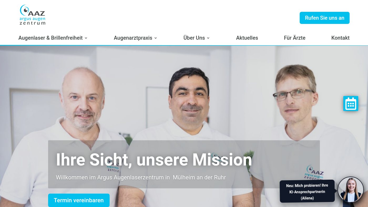The home page of argusaugenzentrum.de