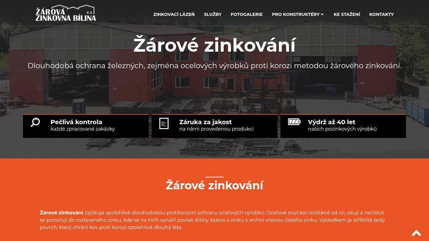 The home page of zinkovnabilina.cz