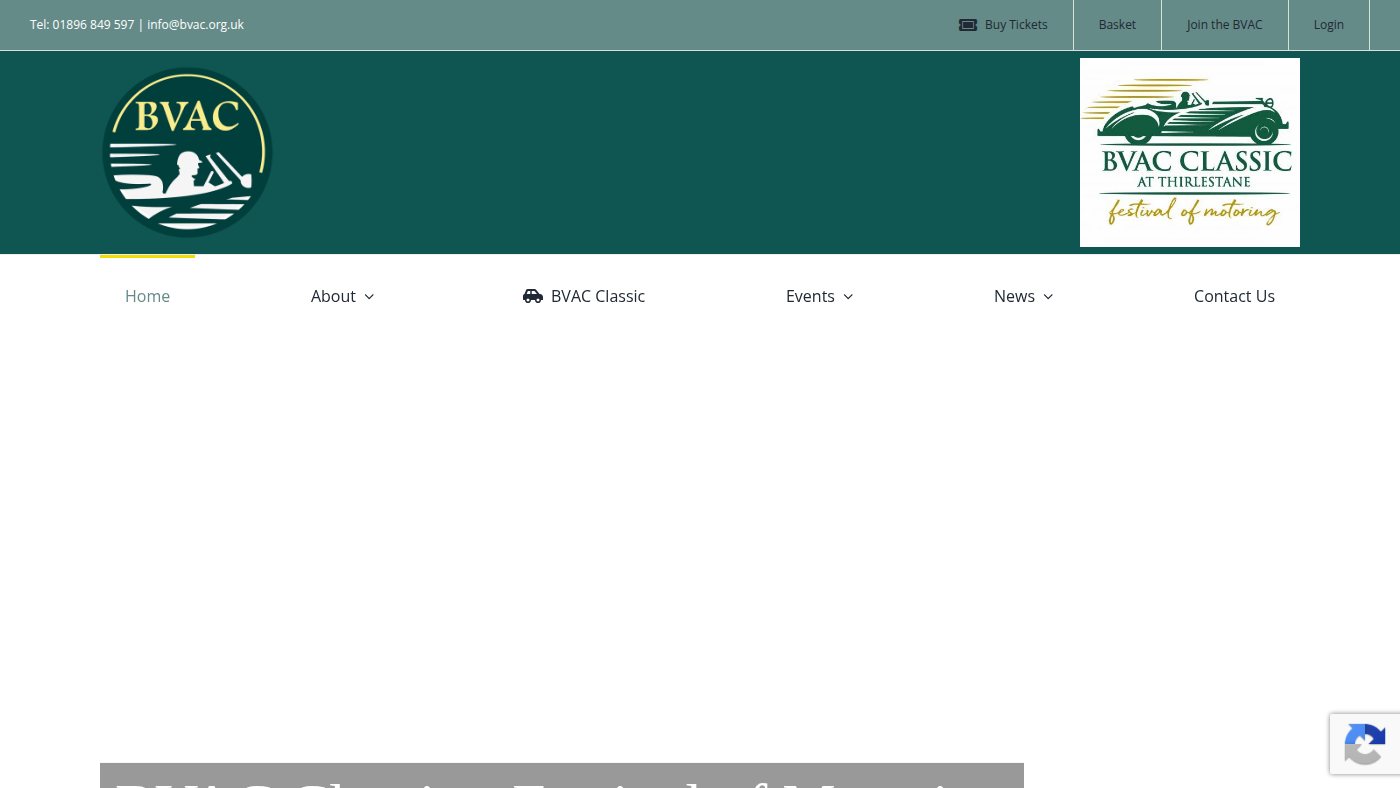 The home page of bvac.org.uk