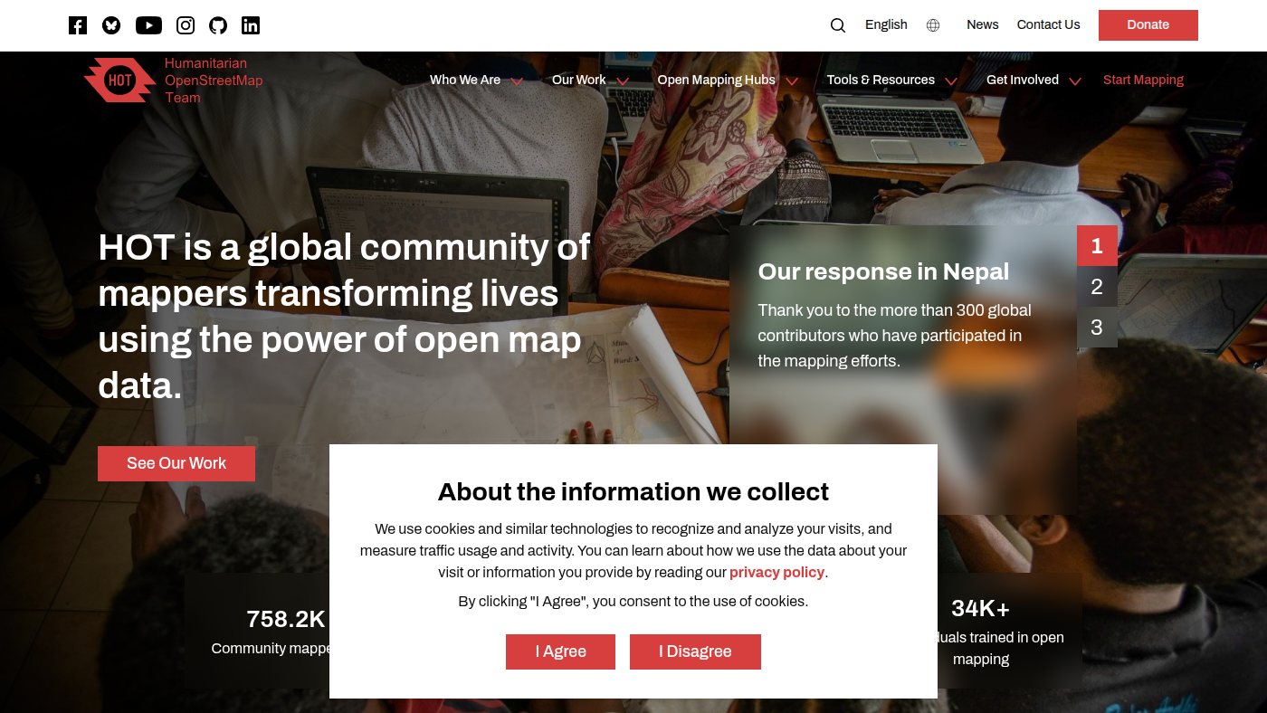 The home page of hotosm.org