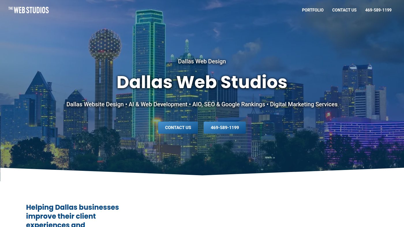 The home page of dallaswebstudios.com
