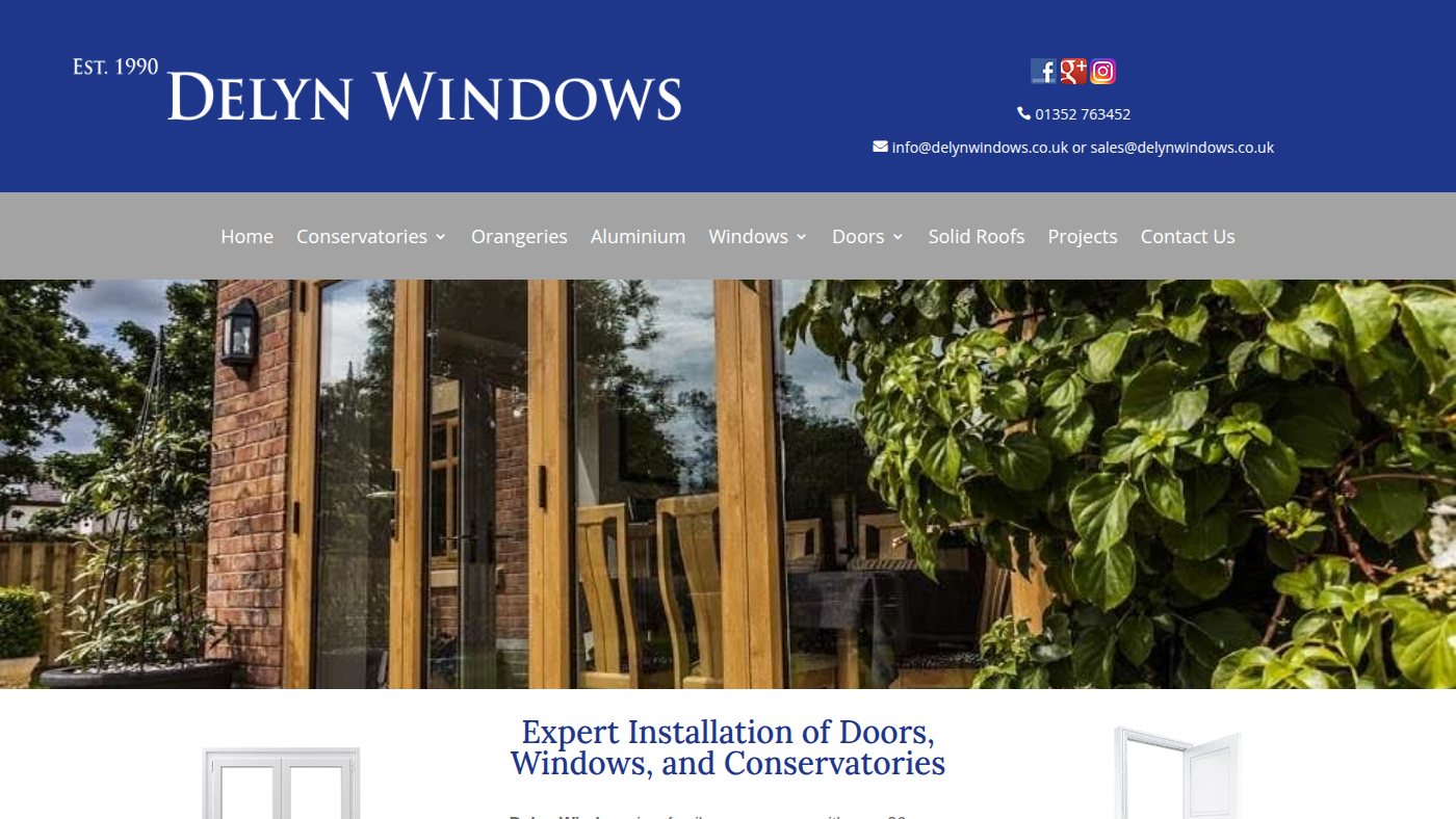 The home page of delynwindows-flint.co.uk