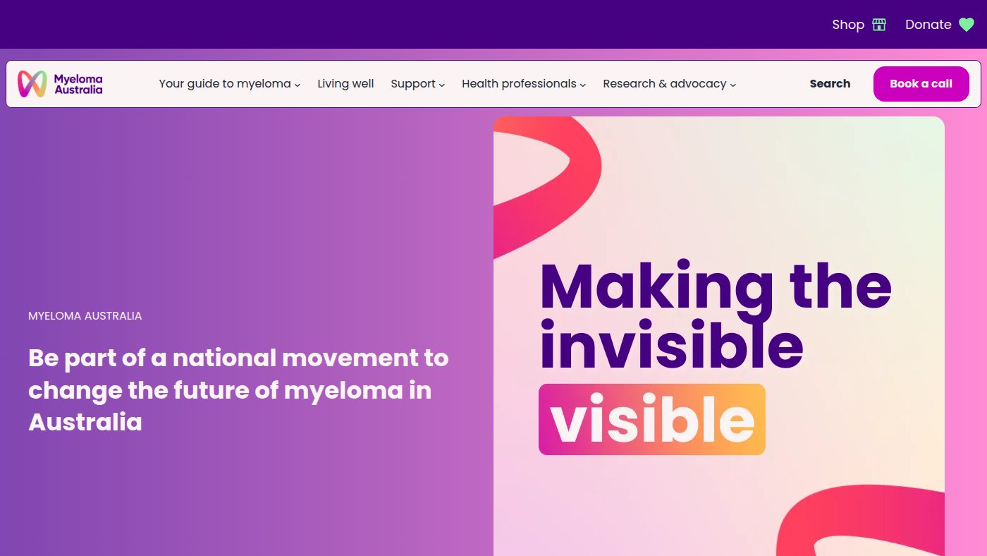 The home page of myeloma.org.au