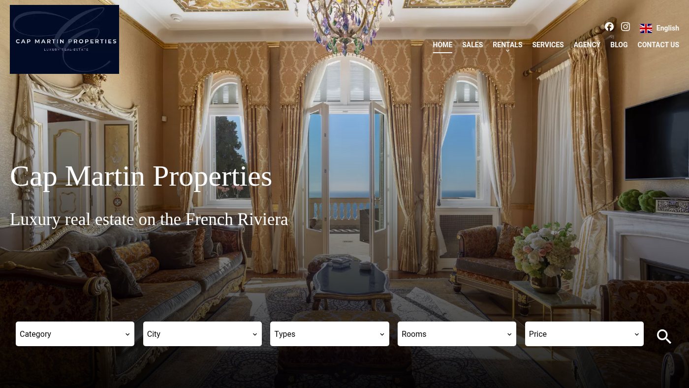 The home page of capmartinproperties.com