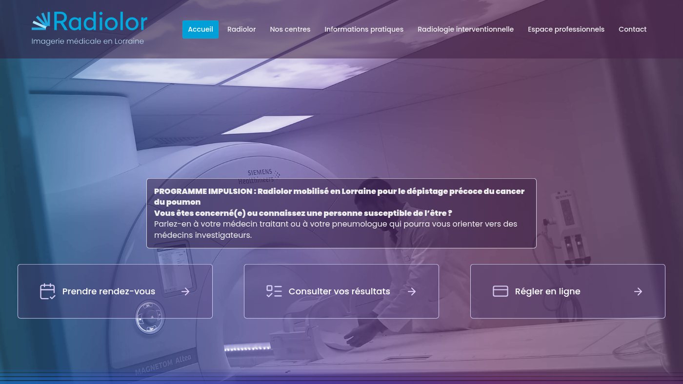 The home page of radiolor.fr