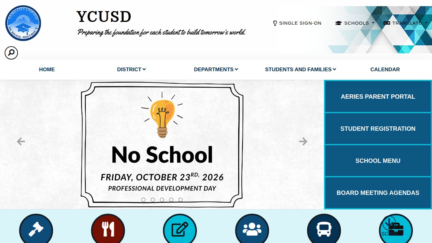 The home page of ycusd.org