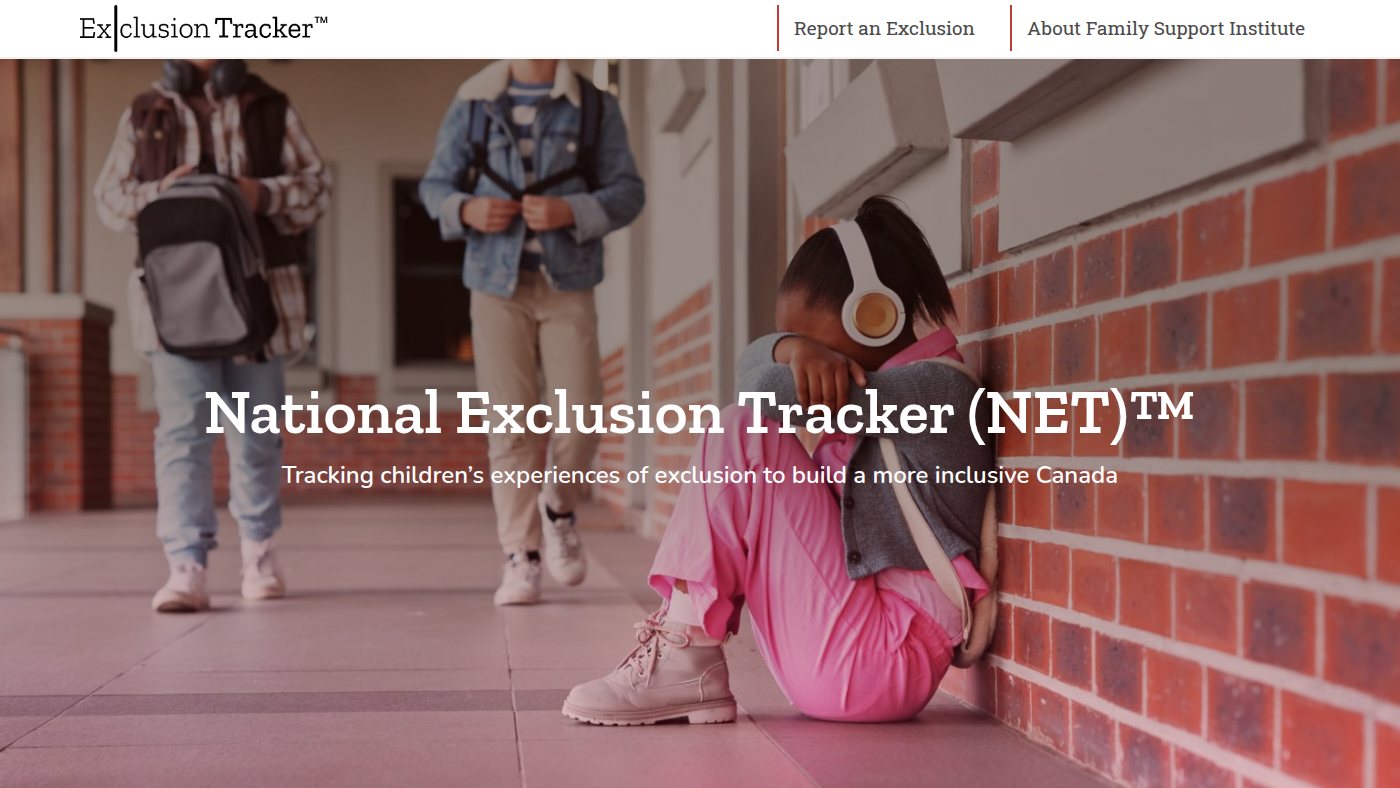 The home page of exclusiontracker.com