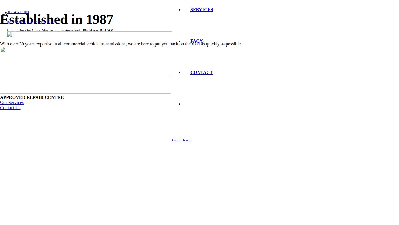 The home page of trucktransmissionsltd.co.uk
