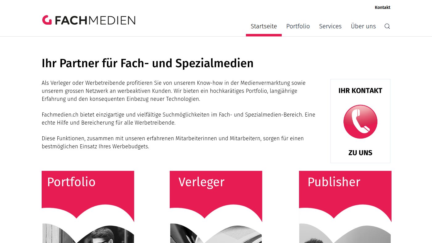 The home page of fachmedien.ch