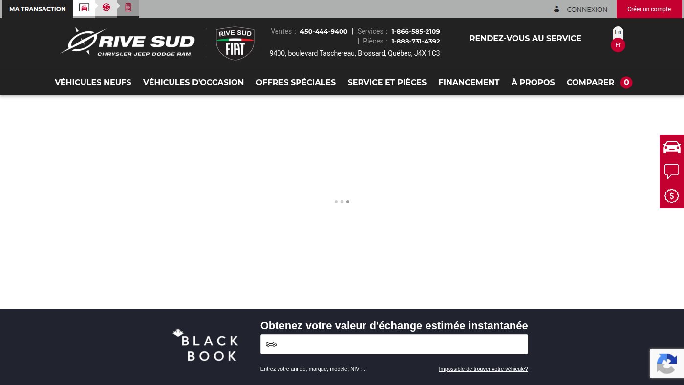 The home page of rivesudchrysler.com