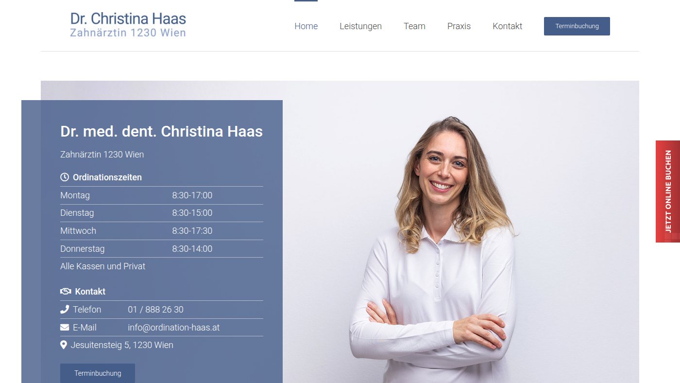 The home page of zahnaerztin-1230-wien.at