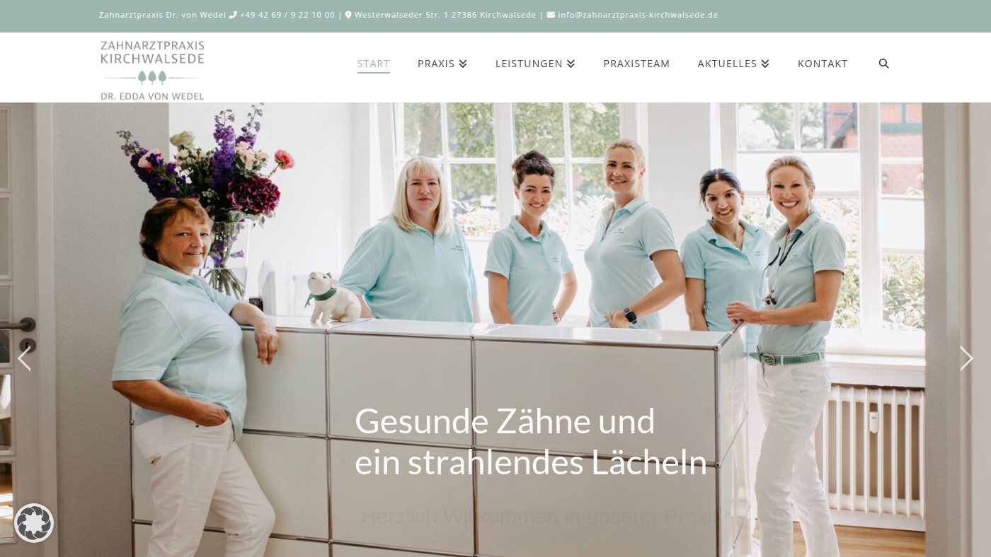 The home page of zahnarztpraxis-kirchwalsede.de