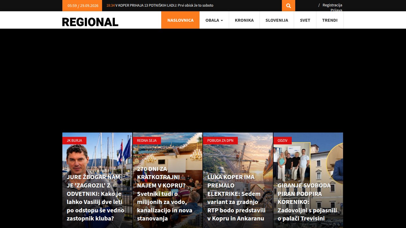 The home page of regionalobala.si