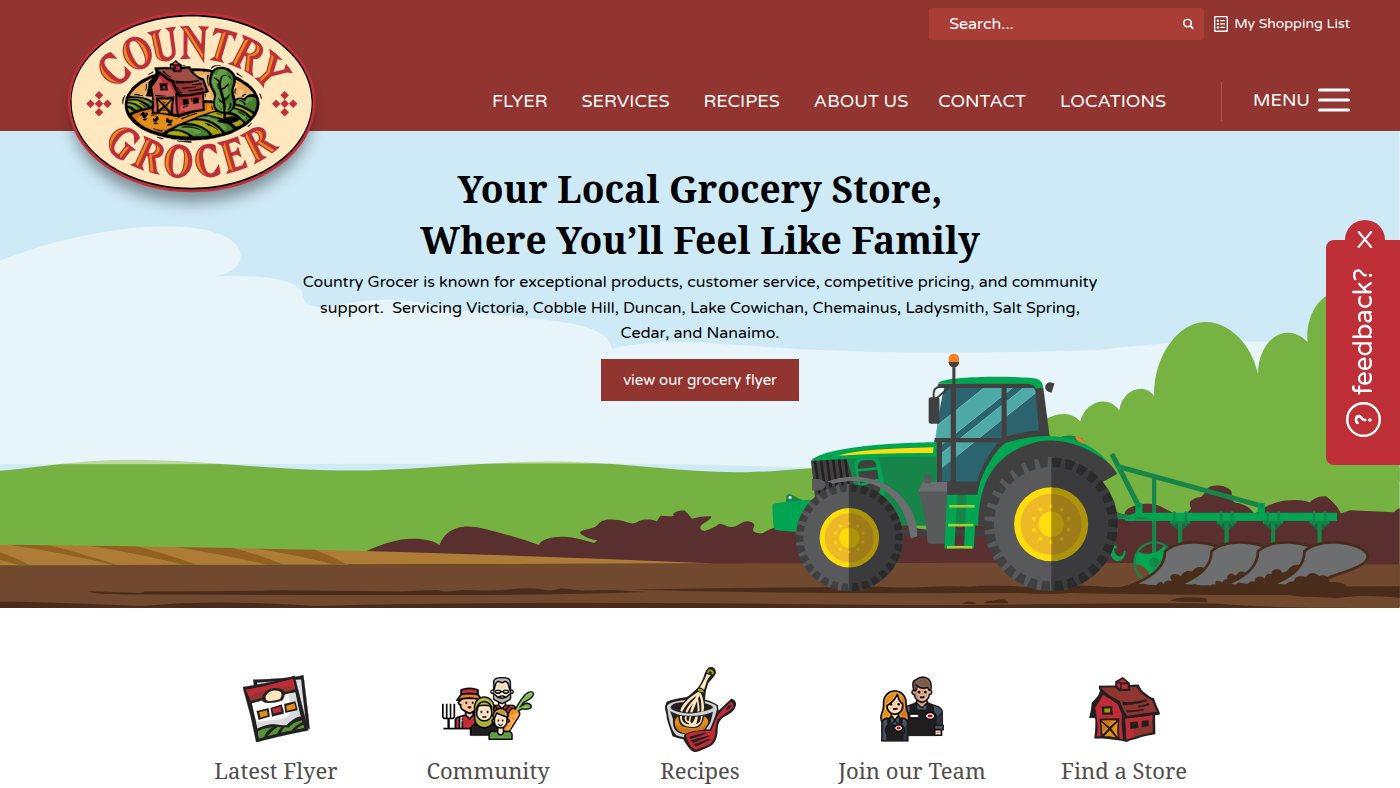 The home page of countrygrocer.com