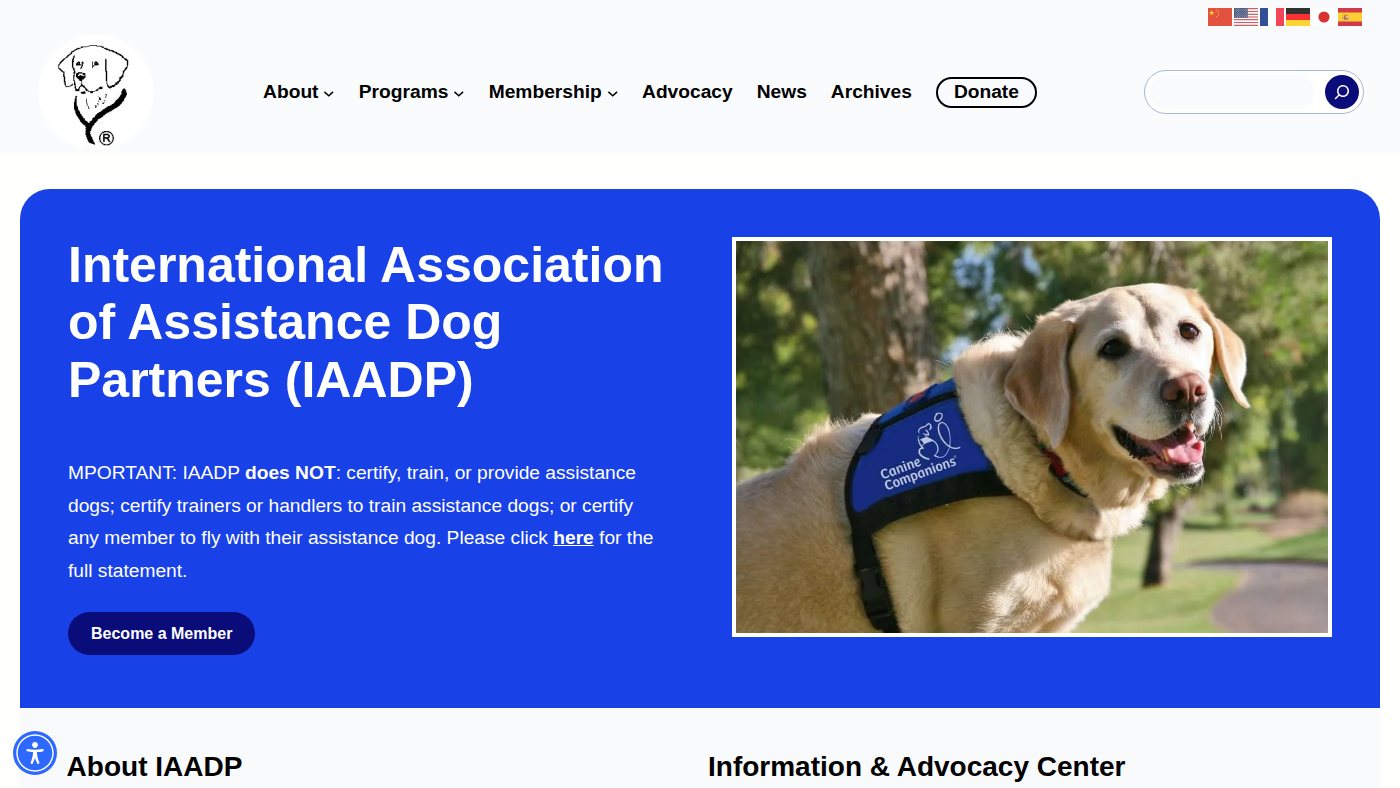 The home page of iaadp.org