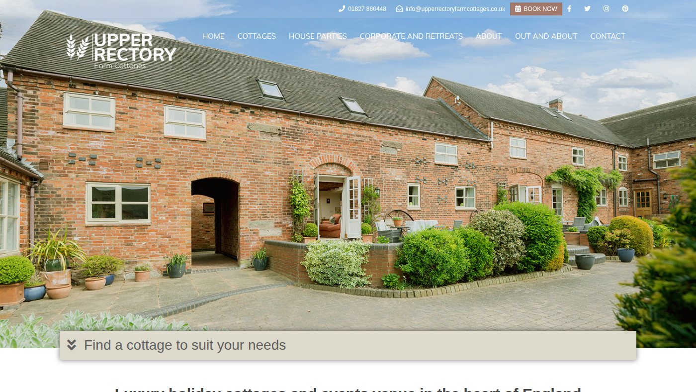 The home page of upperrectoryfarmcottages.co.uk