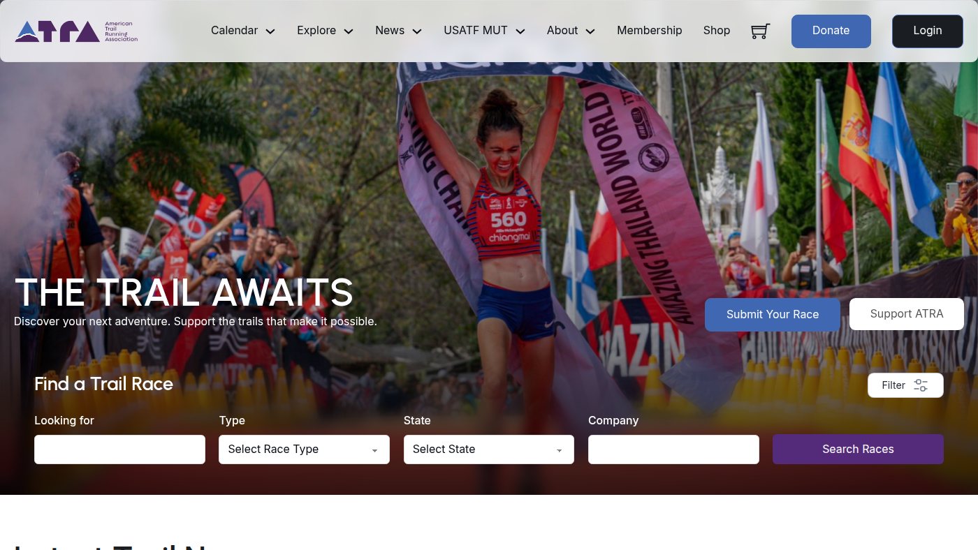The home page of trailrunner.com
