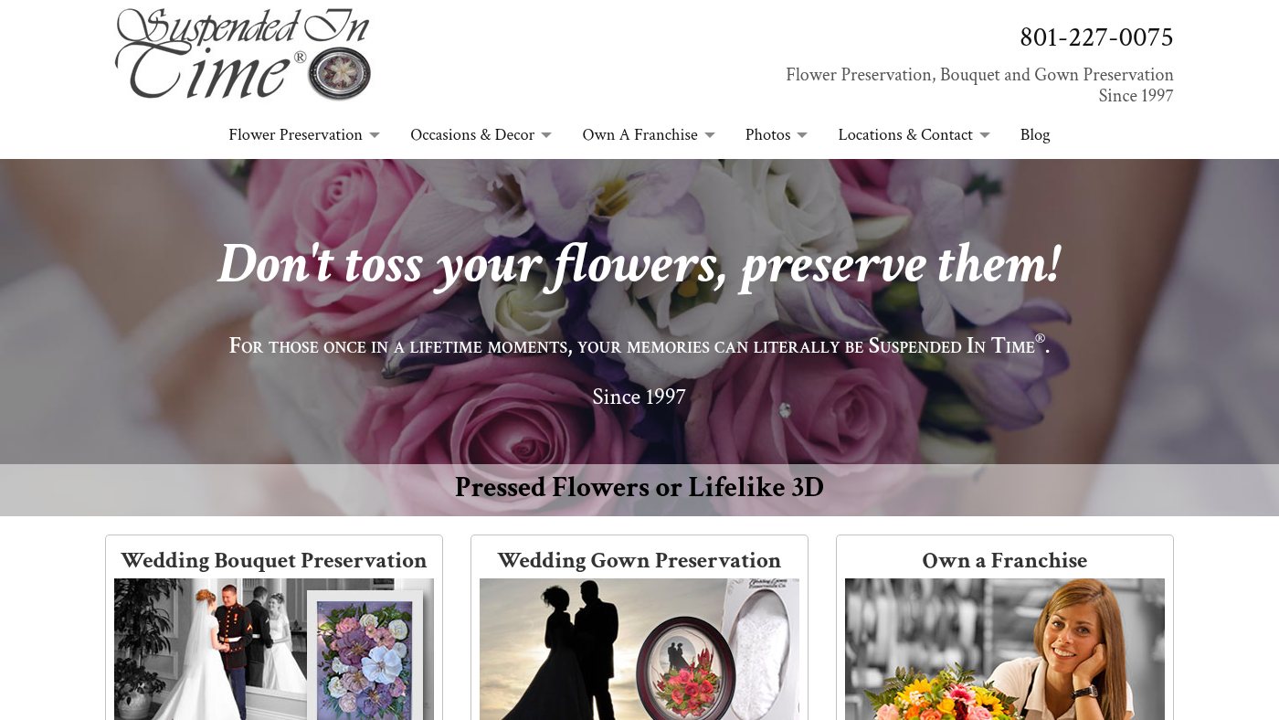 The home page of suspendedintime.com