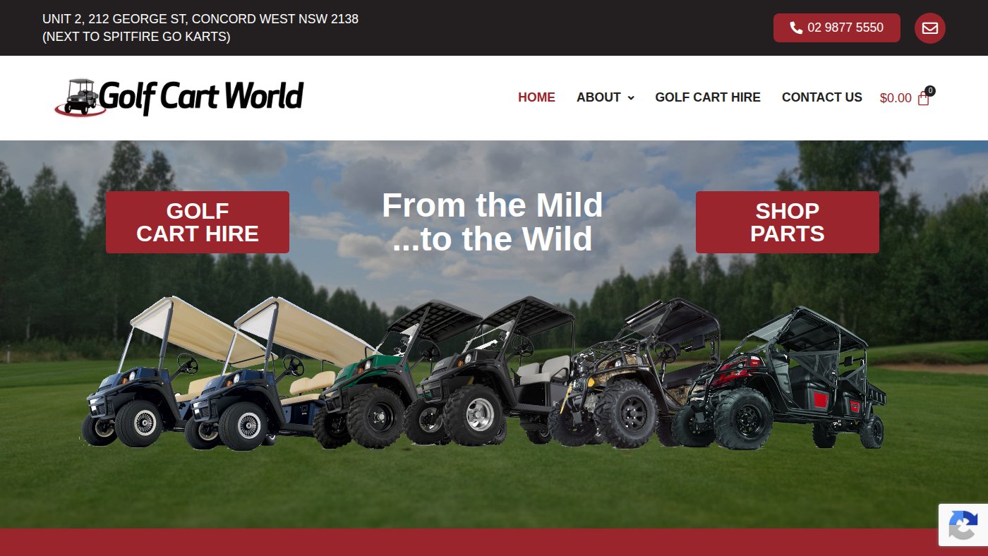 The home page of golfcart.com.au