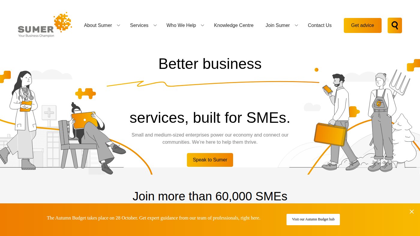 The home page of sumer.co.uk