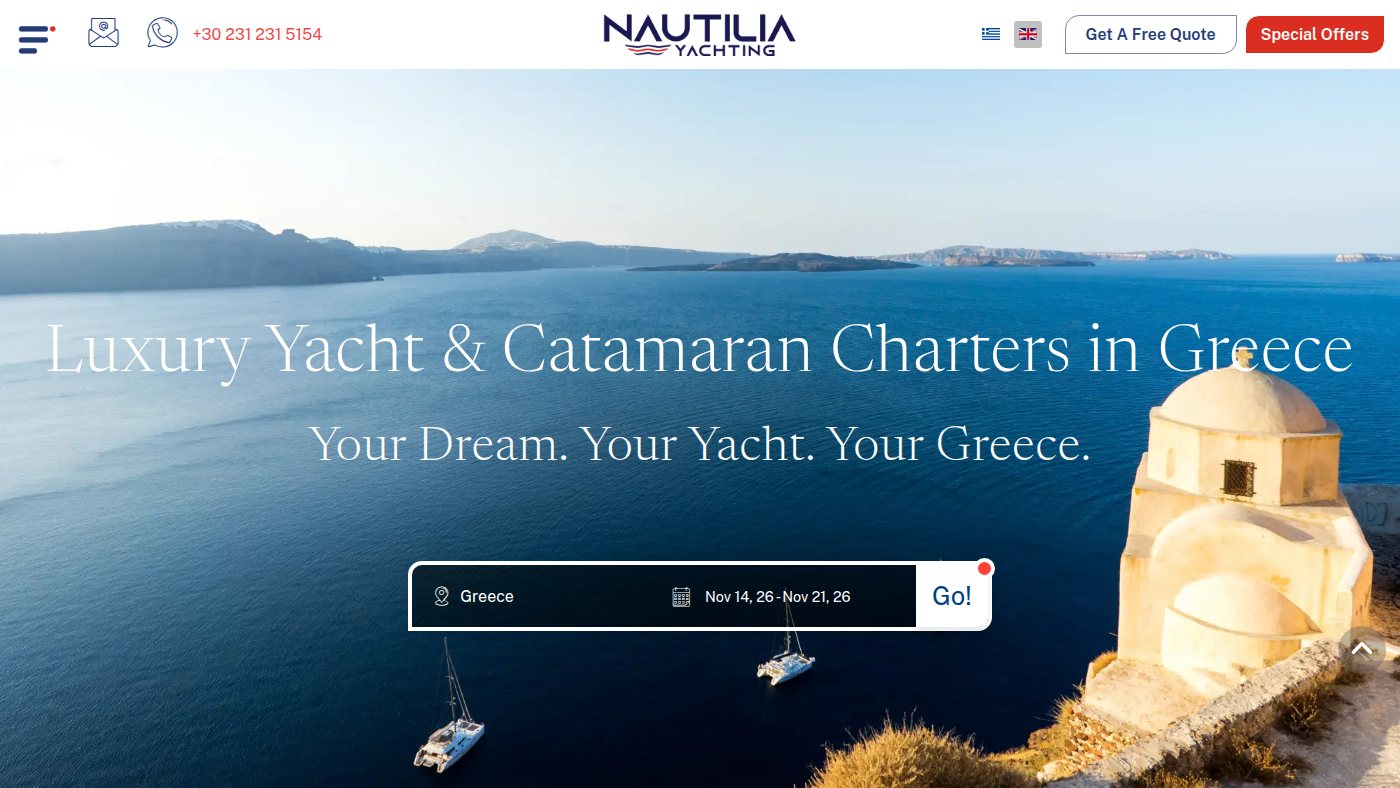 The home page of nautilia-yachting.com