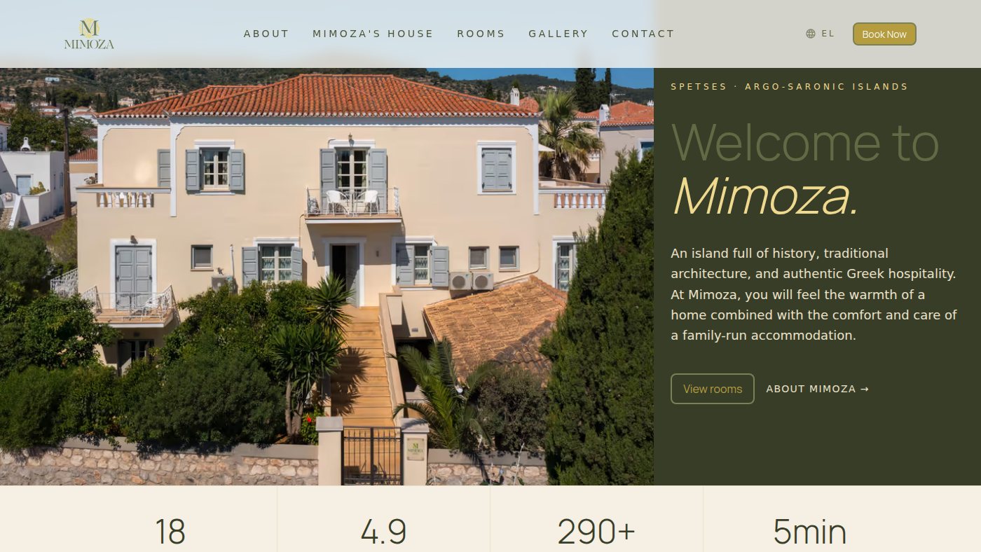 The home page of mimoza-spetses.com