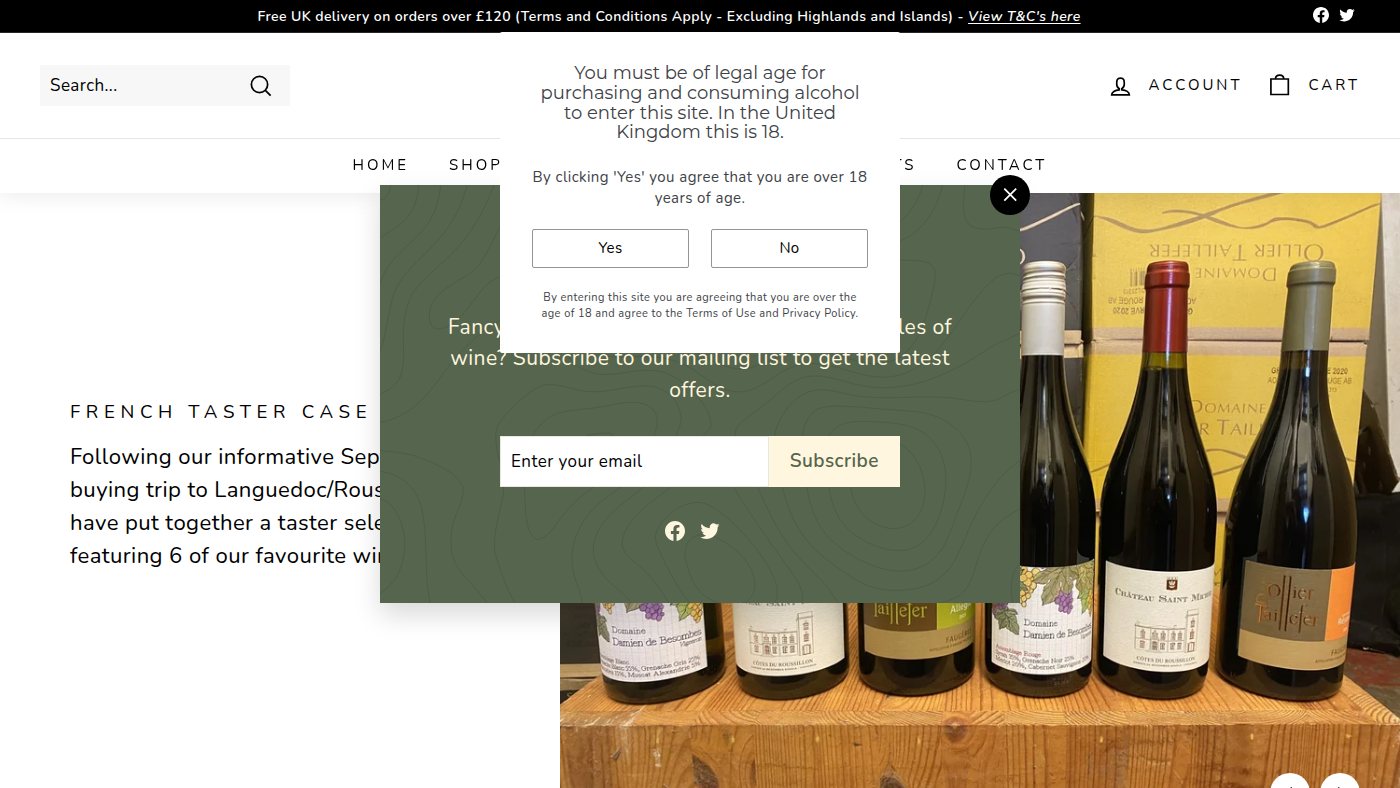The home page of wildflowerwines.co.uk