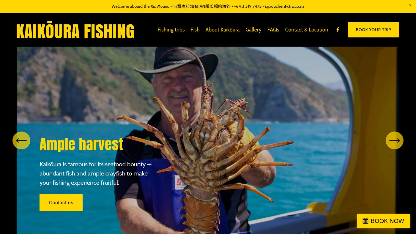 The home page of fishkaikoura.co.nz