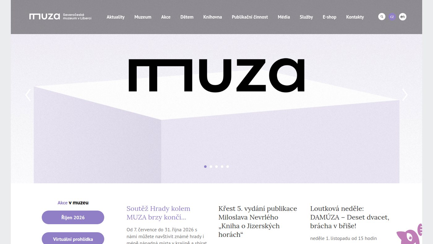 The home page of muzeumlb.cz