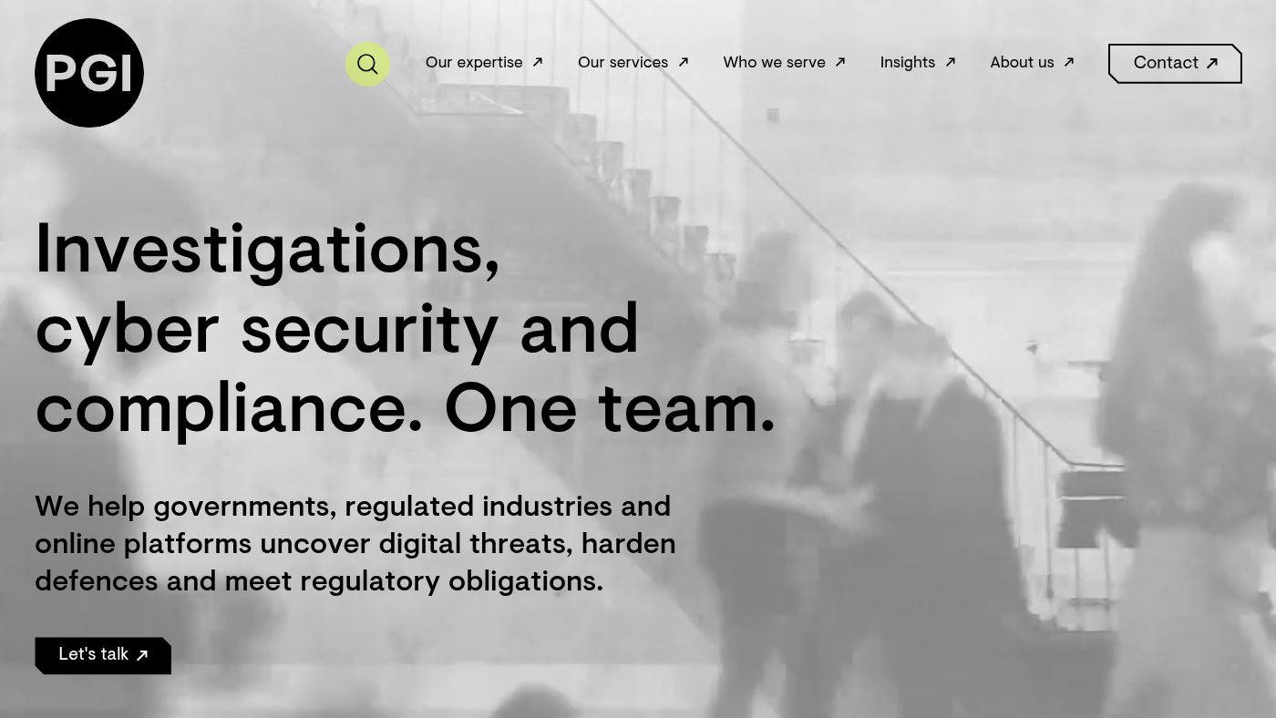 The home page of pgitl.com