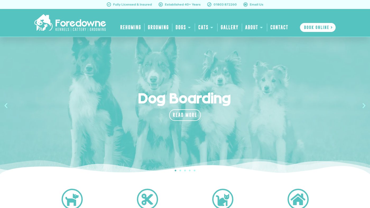 The home page of foredownekennels.co.uk