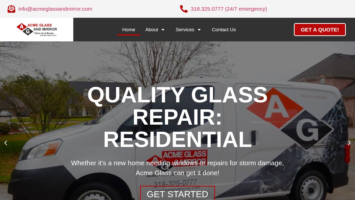 The home page of acmeglassandmirror.com