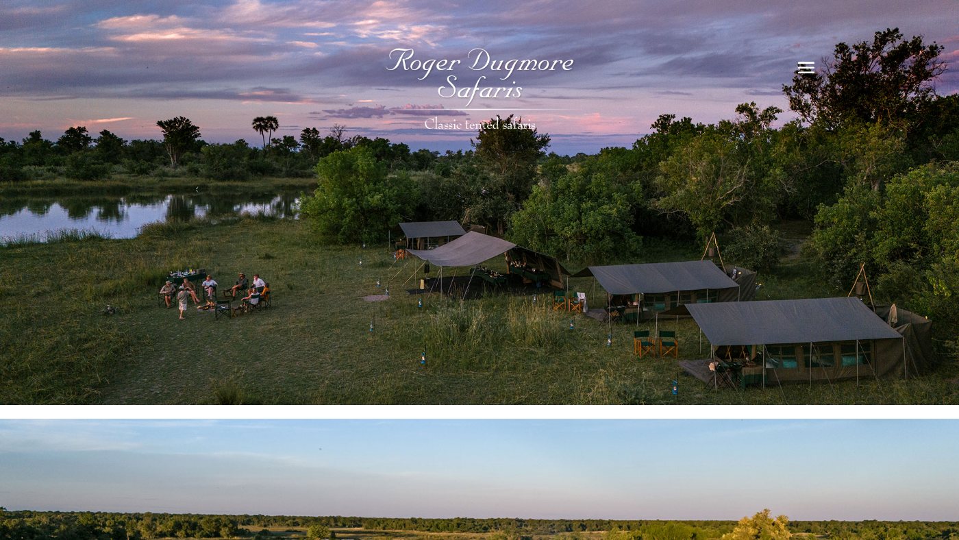 The home page of rogerdugmoresafaris.com