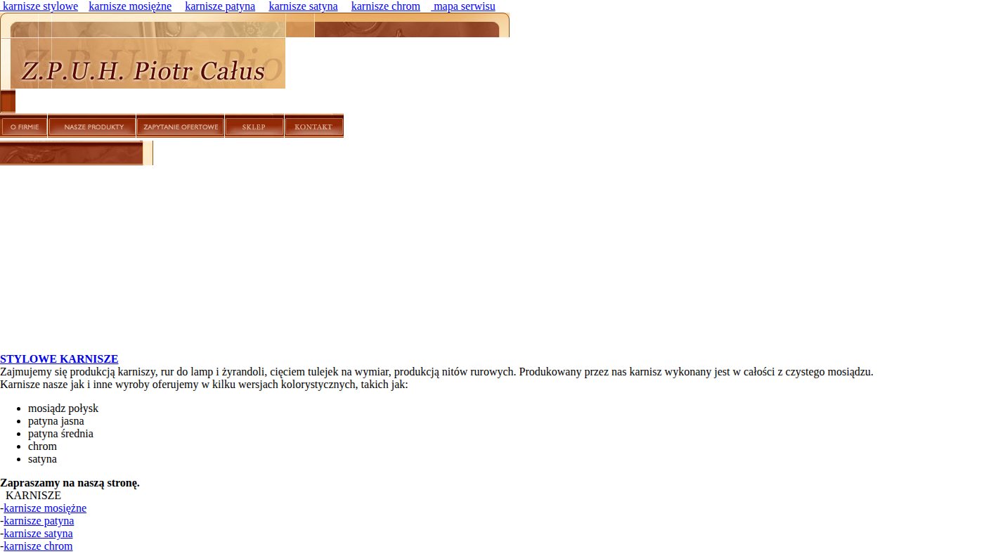 The home page of stylowe-karnisze.pl