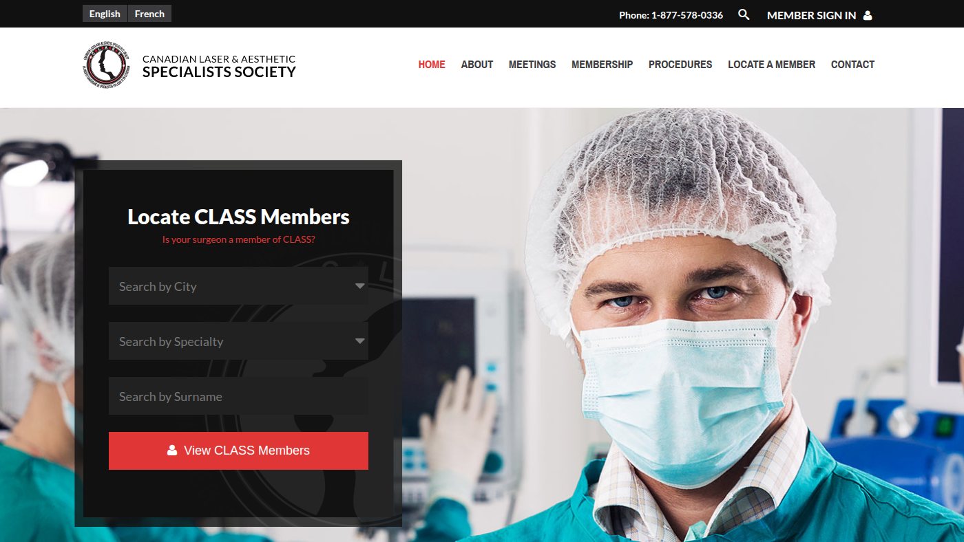 The home page of class.ca