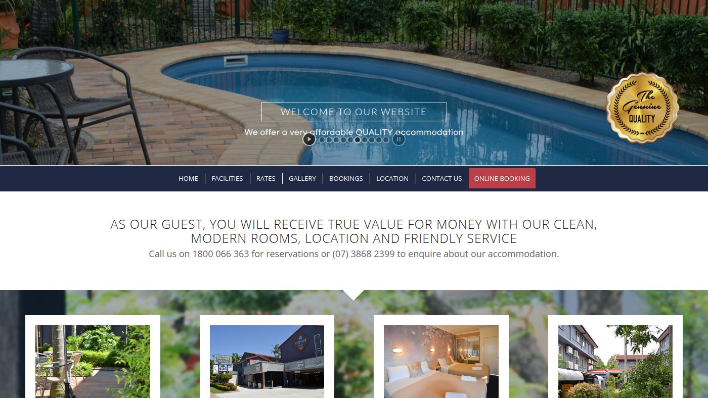 The home page of airport-motel.com.au