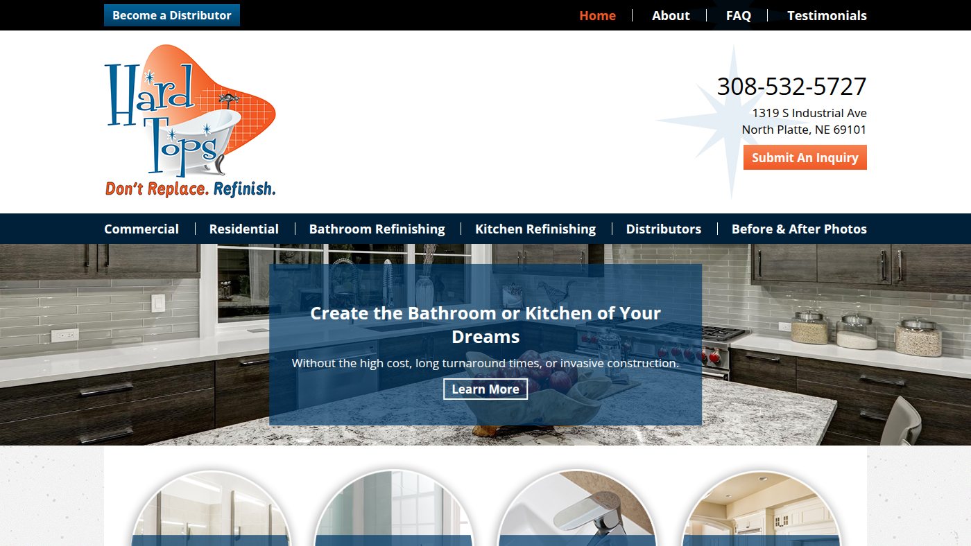 The home page of hardtops.com