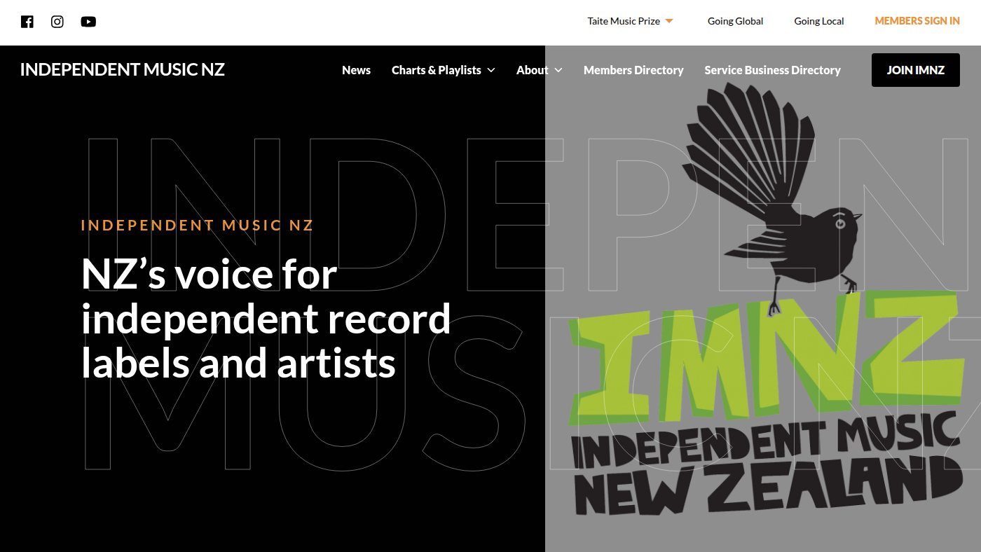 The home page of indies.co.nz