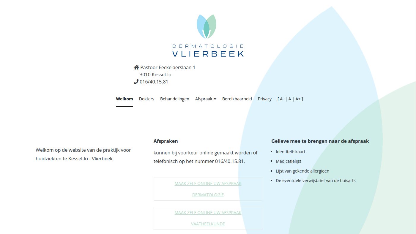The home page of dermatologievlierbeek.be