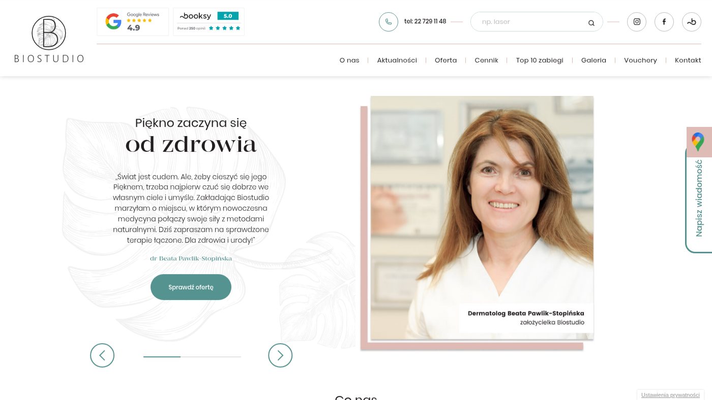 The home page of biostudio.com.pl