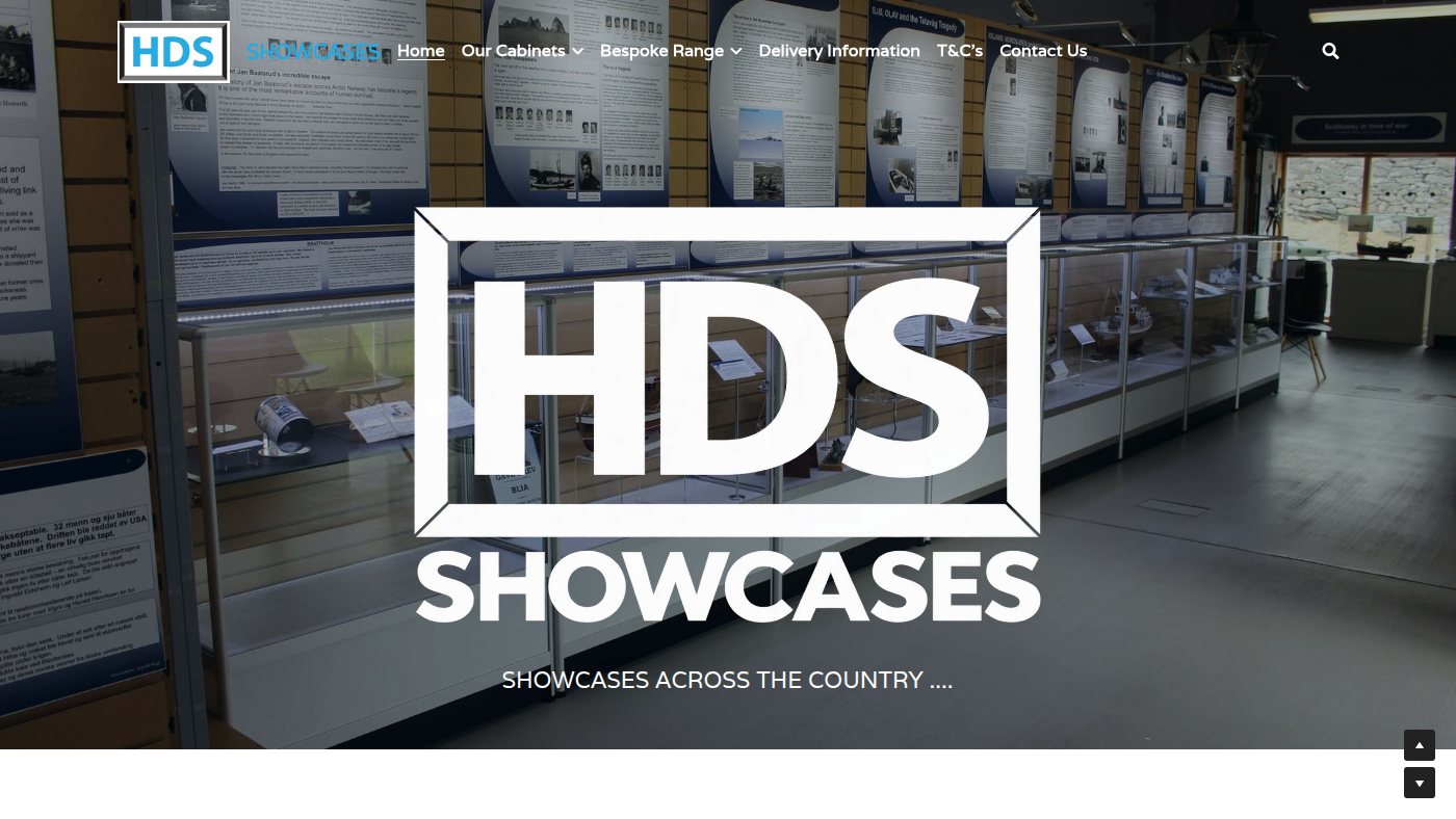 The home page of hds-showcases.co.uk
