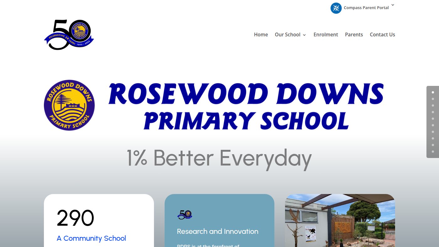 The home page of rosewooddownsps.vic.edu.au