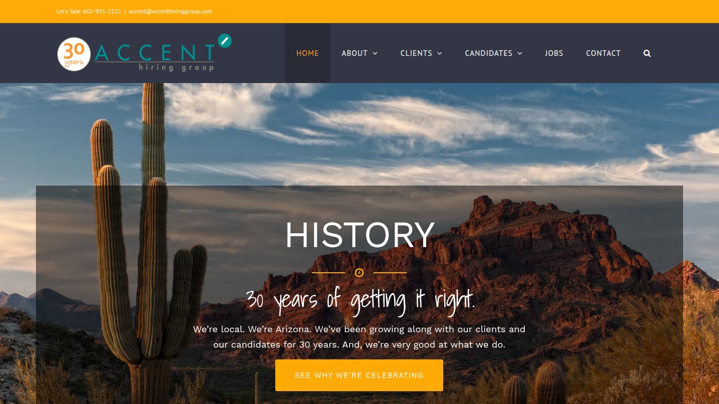 The home page of accenthiringgroup.com